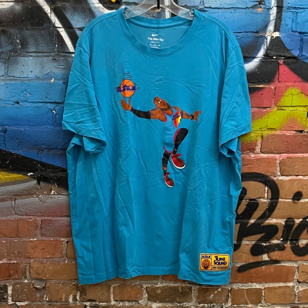 NIKE-men’s Blue LEBRON X SPACE JAM: A New Legacy short sleeve THE NIKE TEE shirt